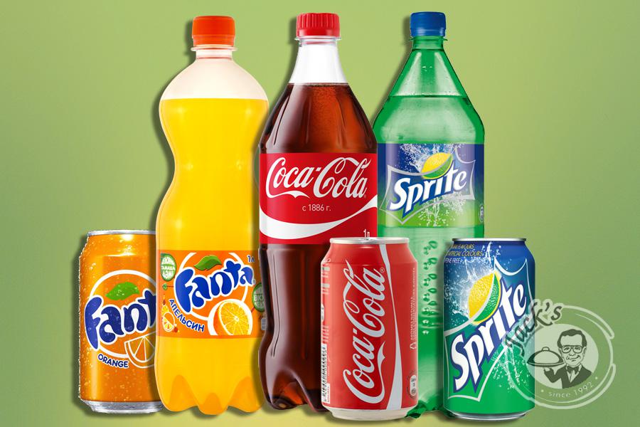 "Coca-Cola", "Coca-Cola Zero", "Fanta", "Sprite" 330/1000 ml